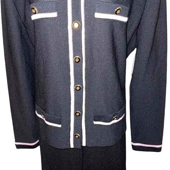 NWT St. John Collection by Mary Grey Black Button Down Jacket Women Size L - Picture 2 of 7